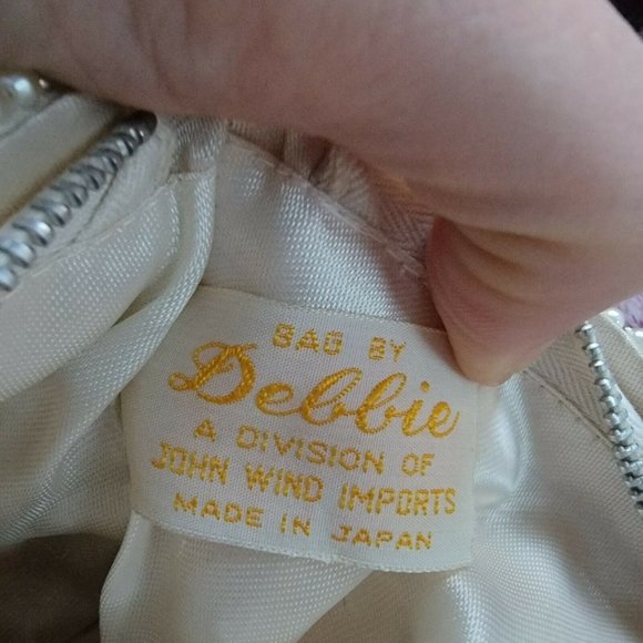 Bags By Debbie Cream Clutch Purse Vintage Iridescent Sequin Grey Beading Wedding - Picture 7 of 12